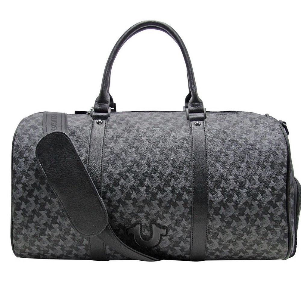 New Authentic True Religion Monogram Duffle
Bag Black Travel Gym Money Duffel
